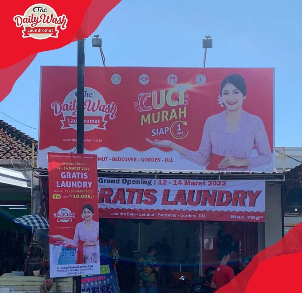 Contoh gambar spanduk the daily wash