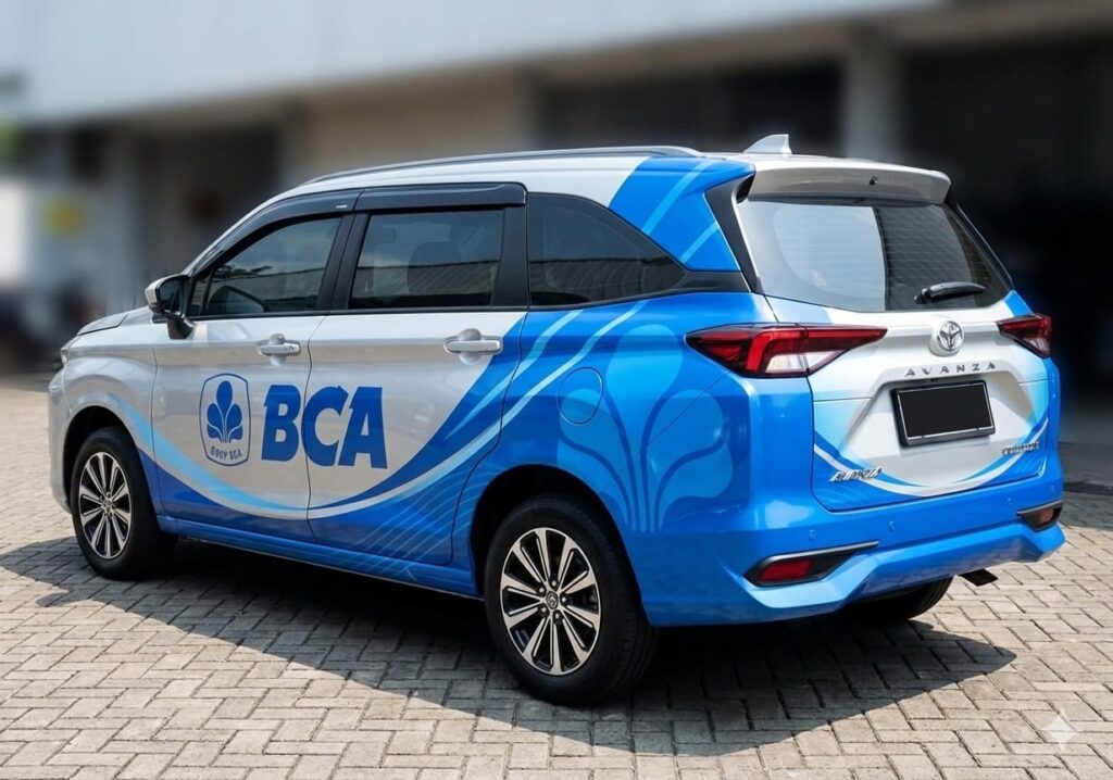 Jasa Branding Mobil Avanza- bca partial wrap