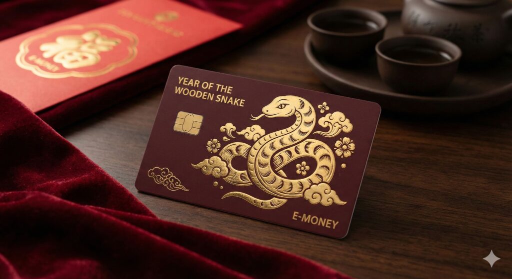 Emoney Desain Eksklusif Shio Ular Kayu dengan Aksen Emas