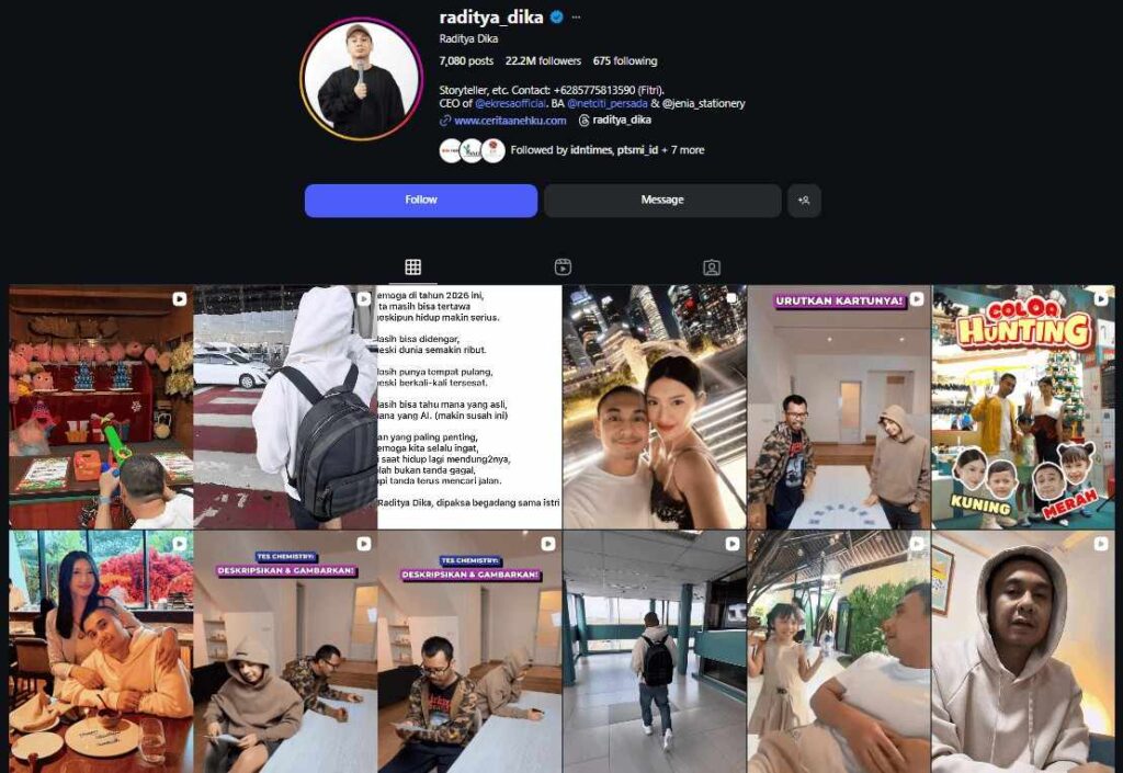 Raditya Dika SS IG
