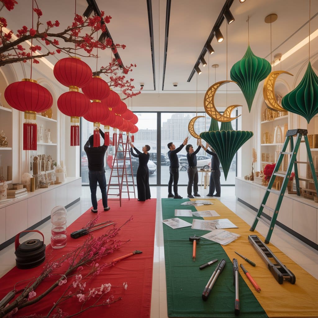 Jasa Dekorasi Interior Toko Tema Imlek dan Lebaran