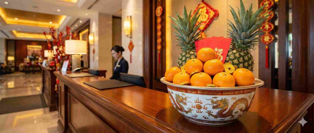 6 Ornamen Detail Pemanis Meja Resepsionis - Mangkok Nanas atau Jeruk Mandarin