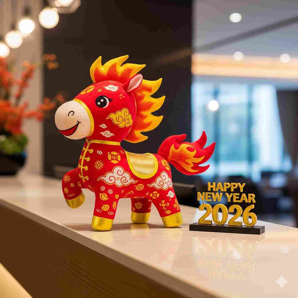 8 Ornamen Detail Pemanis Meja Resepsionis - Boneka Maskot Shio untuk Kesan Ceria