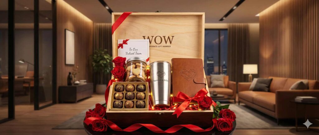 Jasa Produksi Gift Set Valentine untuk Perusahaan Custom - Hampers efek Wow