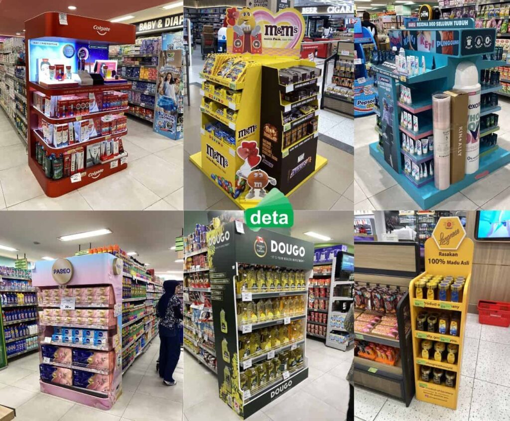 Contoh Gondola branding atau Rak display untuk di supermarket