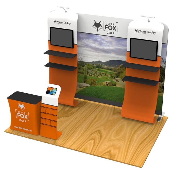 6 Ide Booth Pameran Minimalis - Penggunaan Fabric Tension Display