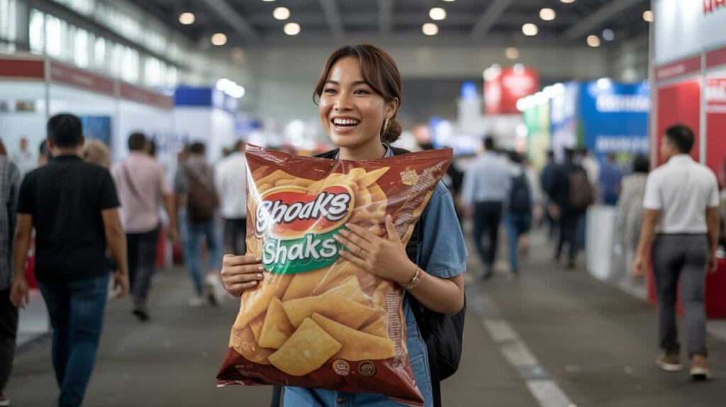 Vendor Giant Snack Pouch Custom Souvenir Event Jakarta