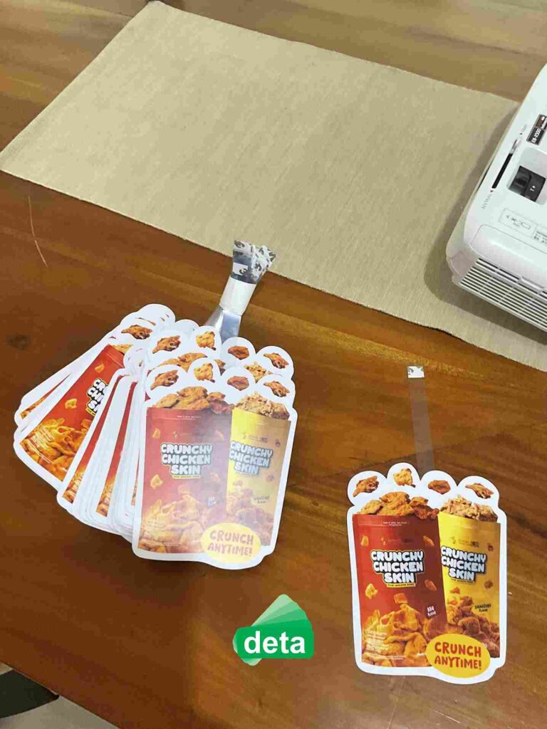 jasa pembuatan wobbler by deta - shihlin wobbler crunchy chicken skin tampak banyak
