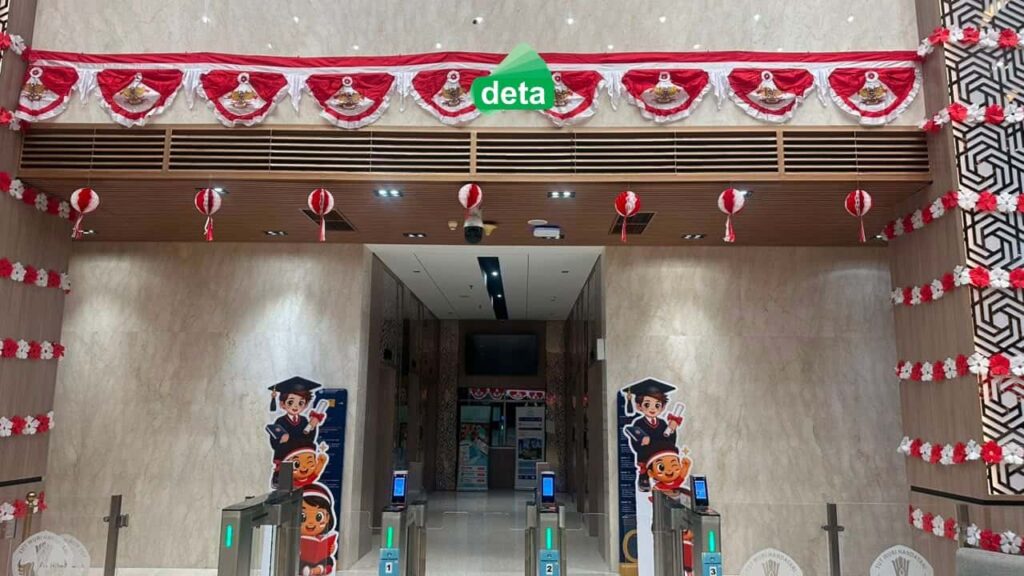 Jasa Dekorasi 17 Agustus by deta untuk kemendikbud - cut out karakter pelajar di area masuk lobbi ke lift foto mode horizontal