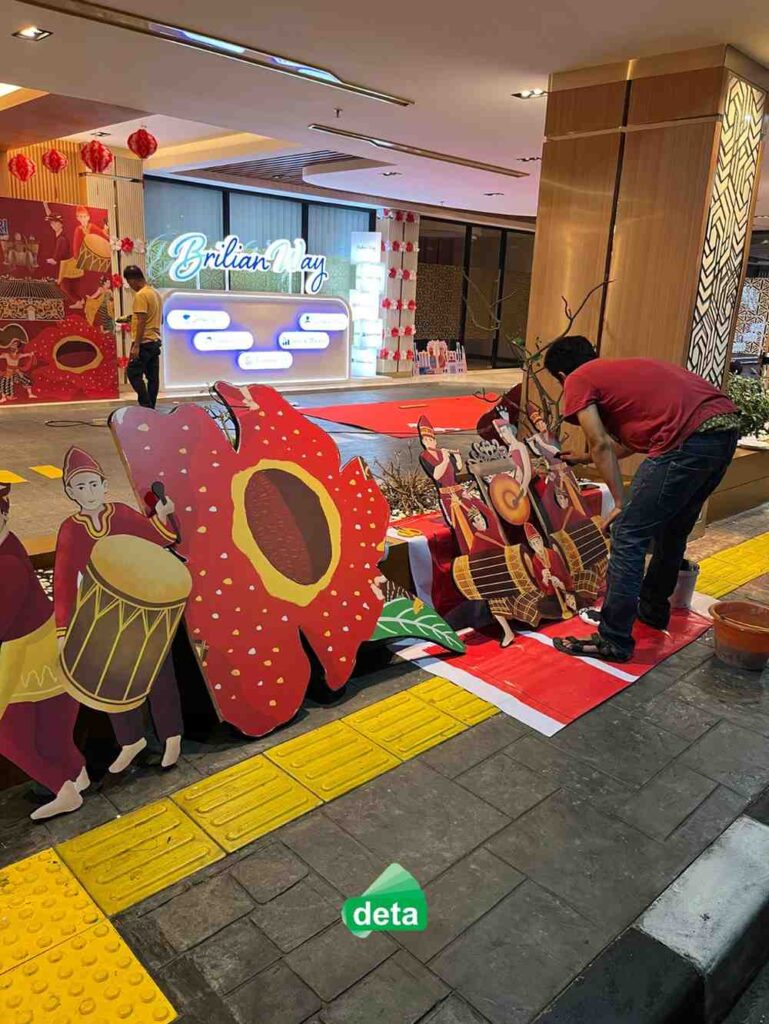 Jasa dekorasi 17 agustus by deta untuk Kanca BRI Jakarta Veteran - Backdrop Persegi Panjang Besar pembuatan effect 3d timbul