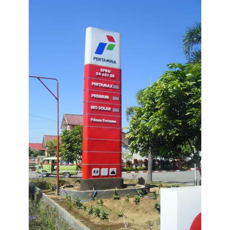 Vendor Pylon Sign - pertamina by pinterest