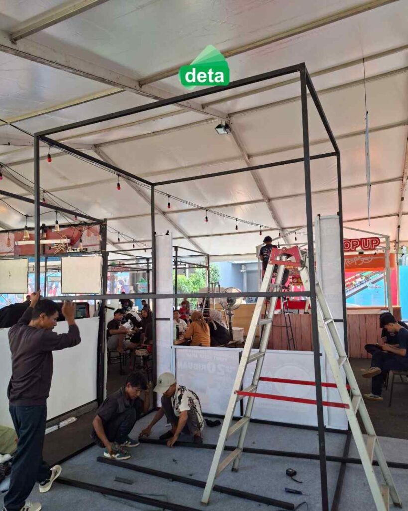 jasa pembuatan booth by deta - Booth abb di prj saat pasang