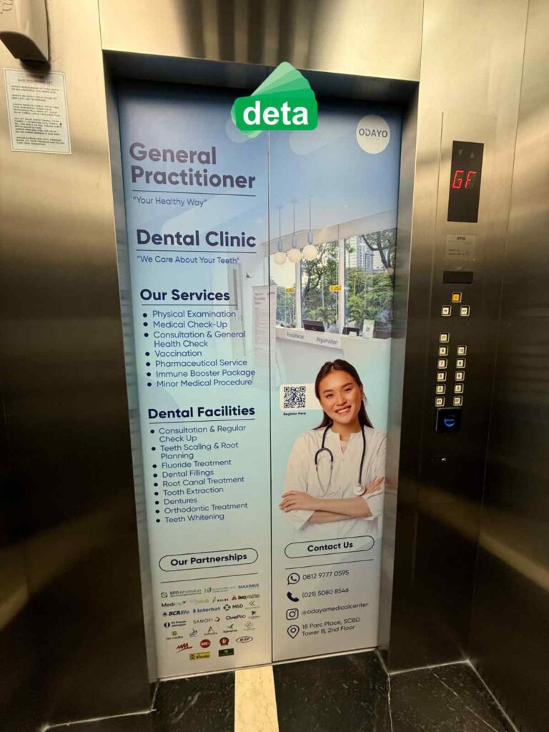 jasa pemasangan sticker lift by deta - Klinik Pratama Odayo Center SCBD