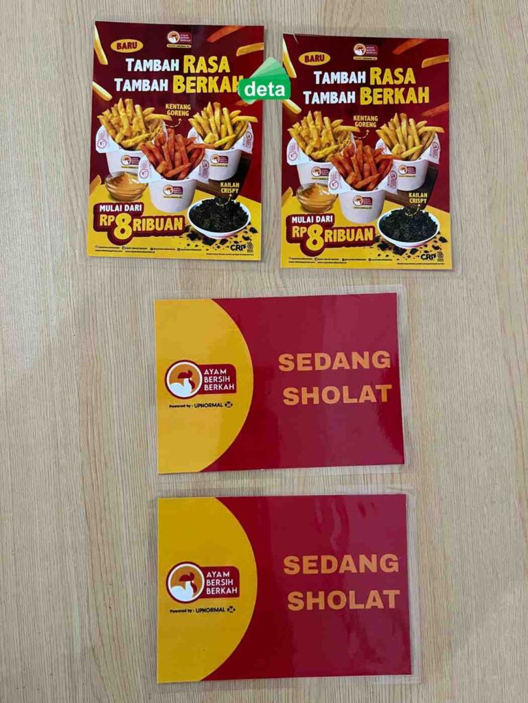 jasa printing marketing material by deta - upnormal info solat dan promo kentang