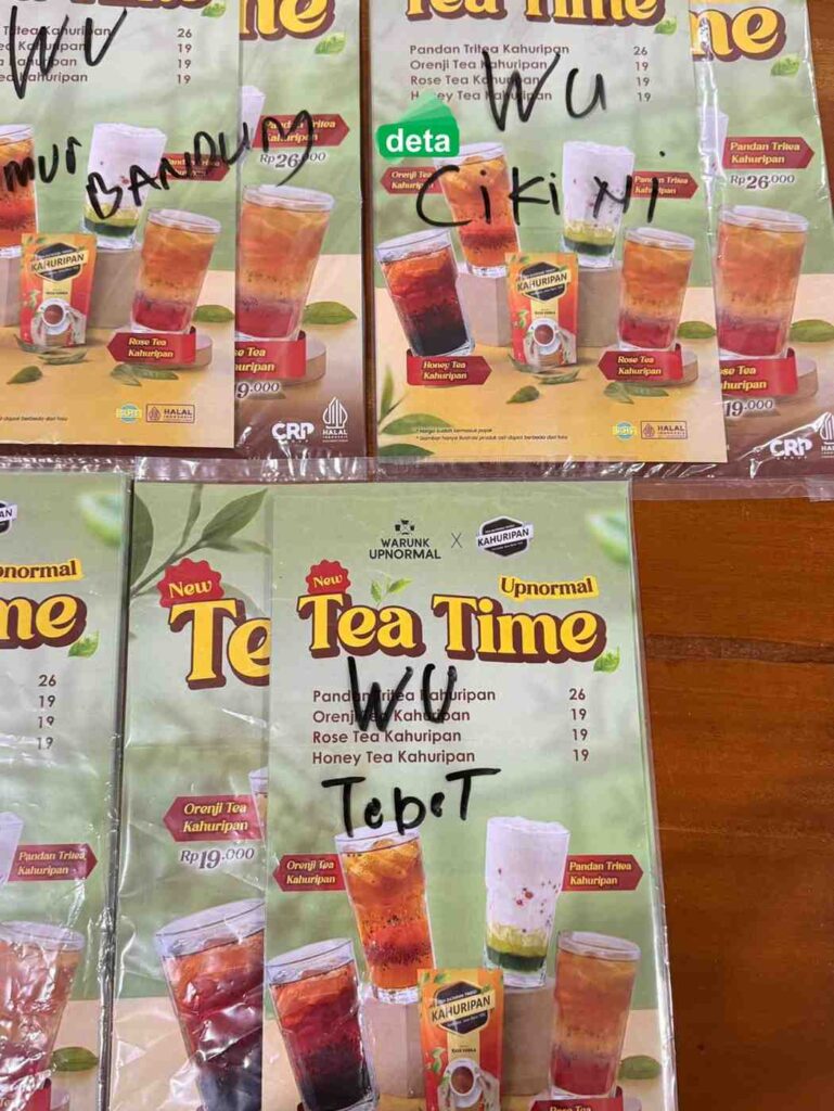 jasa printing marketing material by deta - upnormal promo tea time